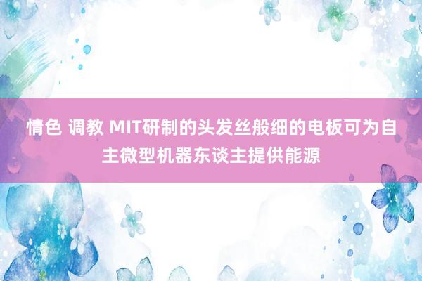 情色 调教 MIT研制的头发丝般细的电板可为自主微型机器东谈主提供能源